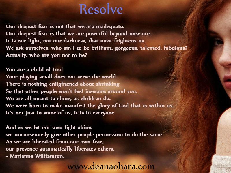 resolve who are you not to be?